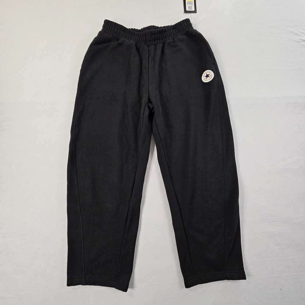Converse M Pink Straight Leg Sweatpants Elastic Waist Logo Patch NWT $70